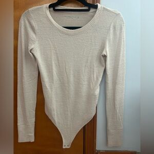 Abercrombie & Fitch Beige Sweater Bodysuit